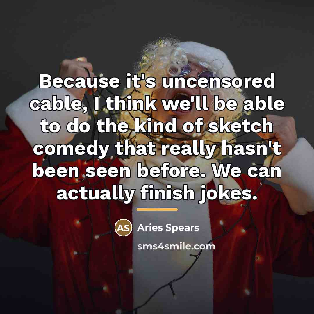 “Because it's uncensored cable, I think we'll be able to…” quote by Aries Spears