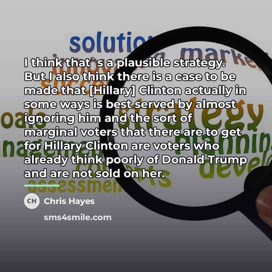 “I think that`s a plausible strategy. But I also think…” quote by Chris Hayes
