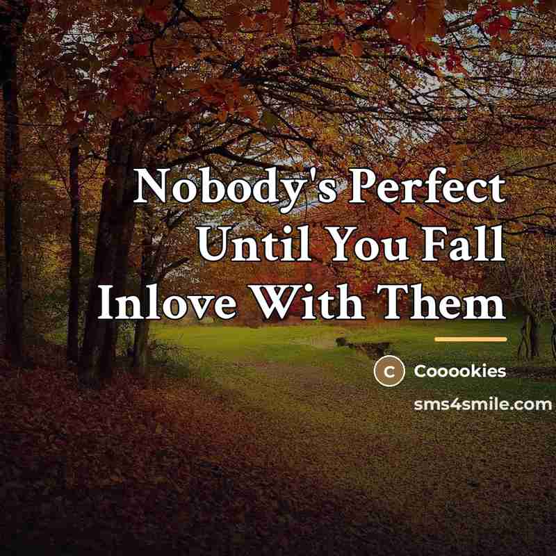 “Nobody's Perfect Until You Fall Inlove With Them…” quote by Cooookies