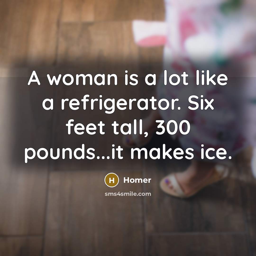 “A woman is a lot like a refrigerator. Six feet…” quote by Homer