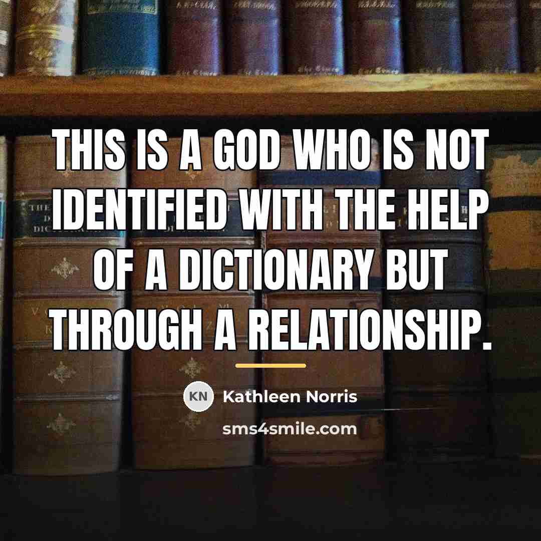 “This is a God who is not identified with the…” quote by Kathleen Norris