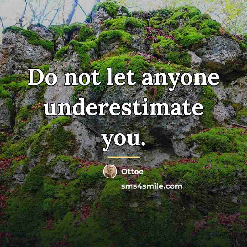 “Do not let anyone underestimate you.…” quote by Ottoe