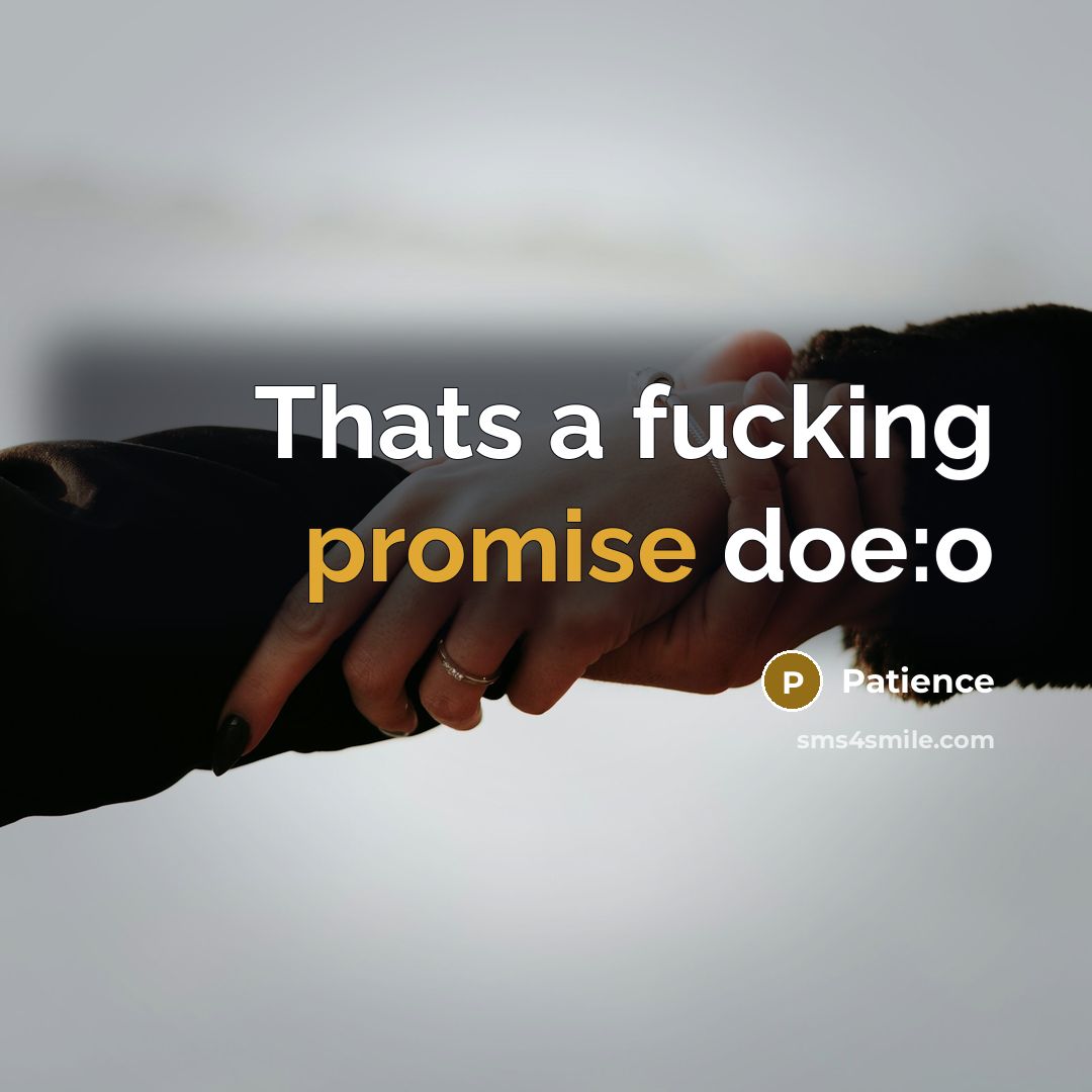 “Thats a fucking promise doe:o…” quote by Patience