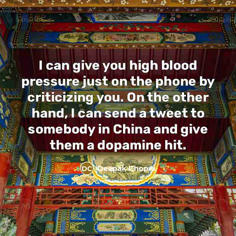 “I can give you high blood pressure just on the…” quote by Deepak Chopra