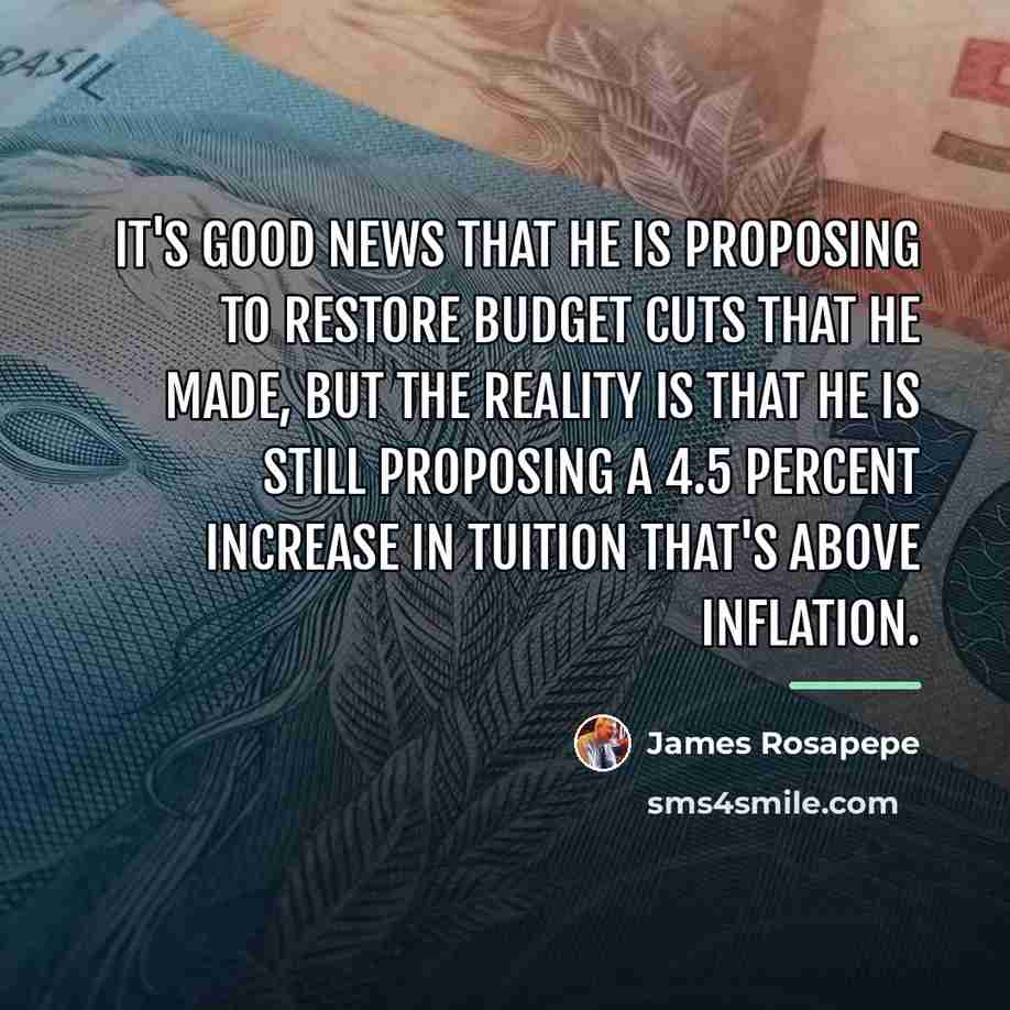 “It's good news that he is proposing to restore budget…” quote by James Rosapepe