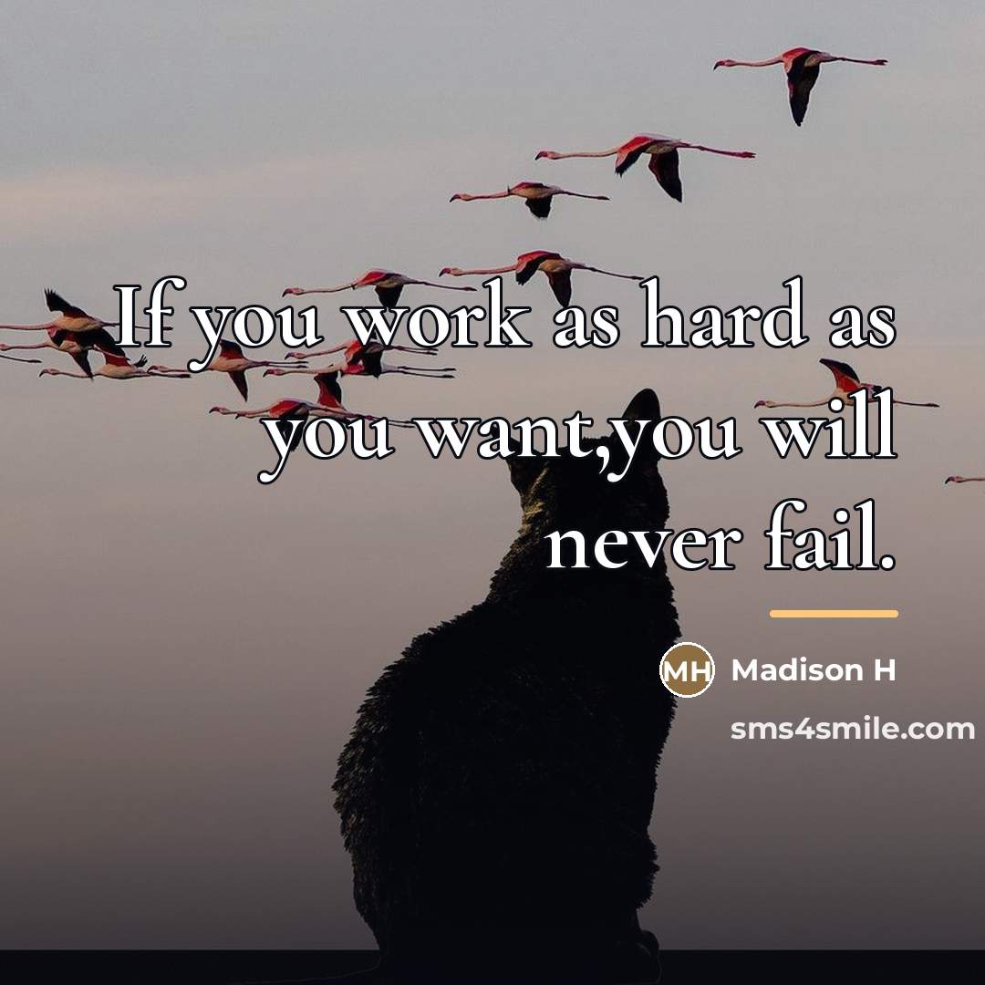 “If you work as hard as you want,you will never…” quote by Madison H