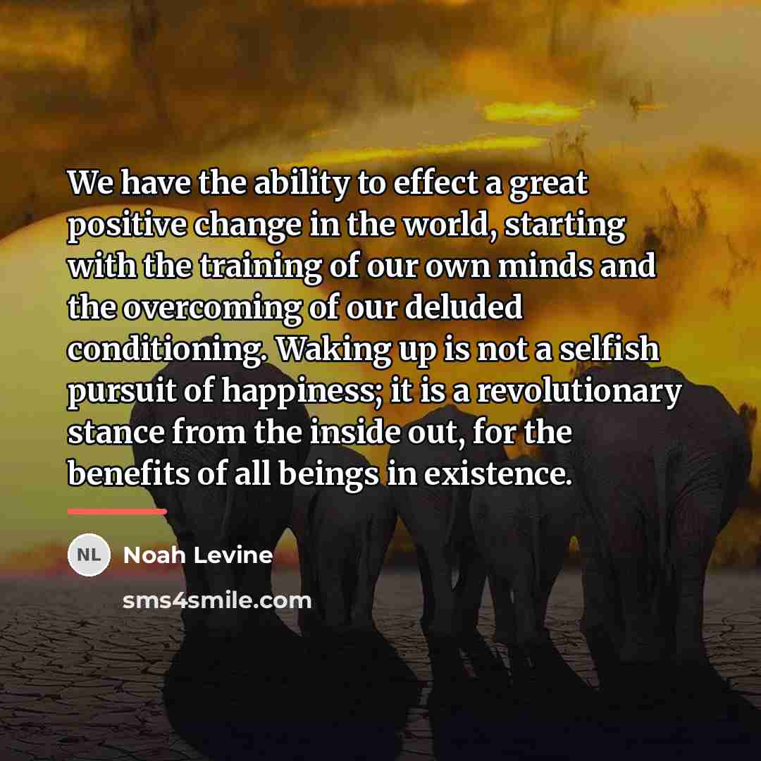 “We have the ability to effect a great positive change…” quote by Noah Levine