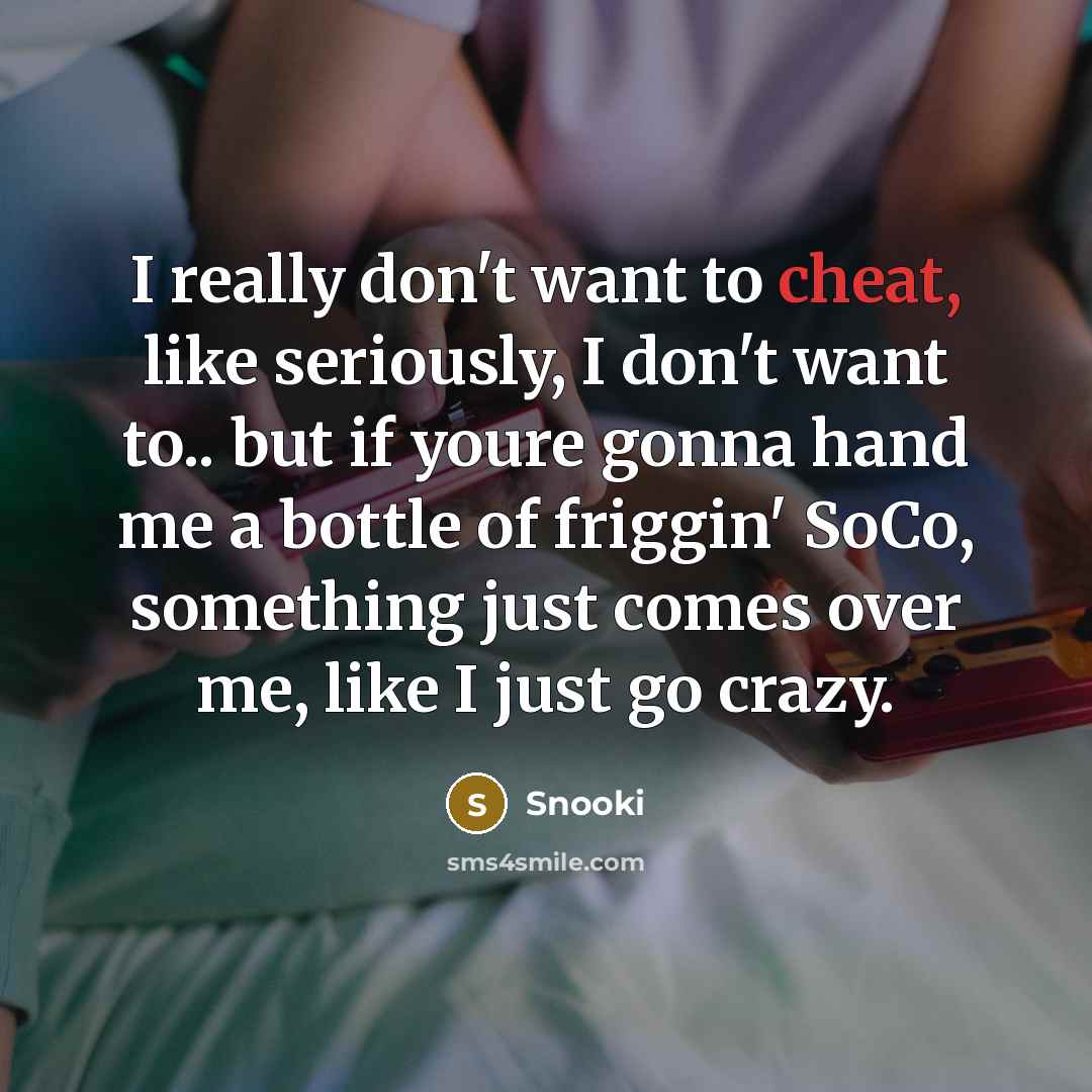 “I really don't want to cheat, like seriously, I don't…” quote by Snooki