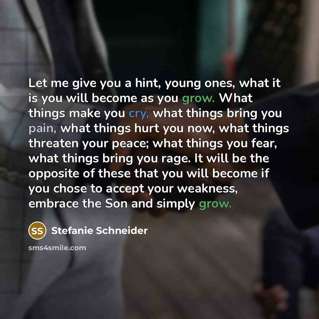 “Let me give you a hint, young ones, what it…” quote by Stefanie Schneider