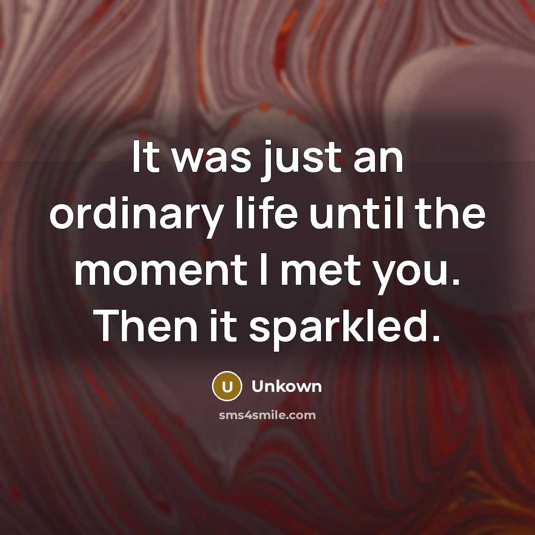 “It was just an ordinary life until the moment I…” quote by Unkown