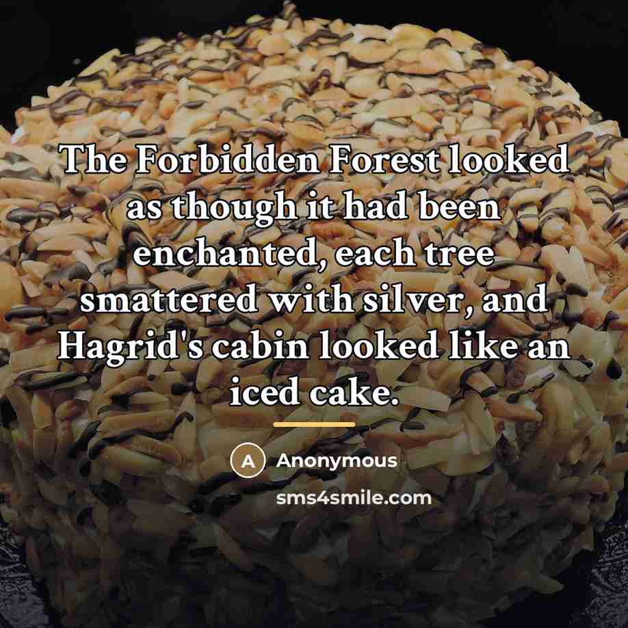 “The Forbidden Forest looked as though it had been enchanted,…” quote by Anonymous