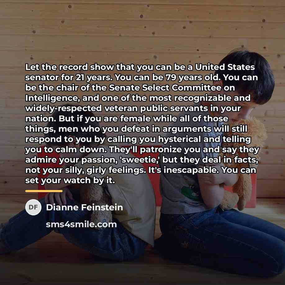 “Let the record show that you can be a United…” quote by Dianne Feinstein