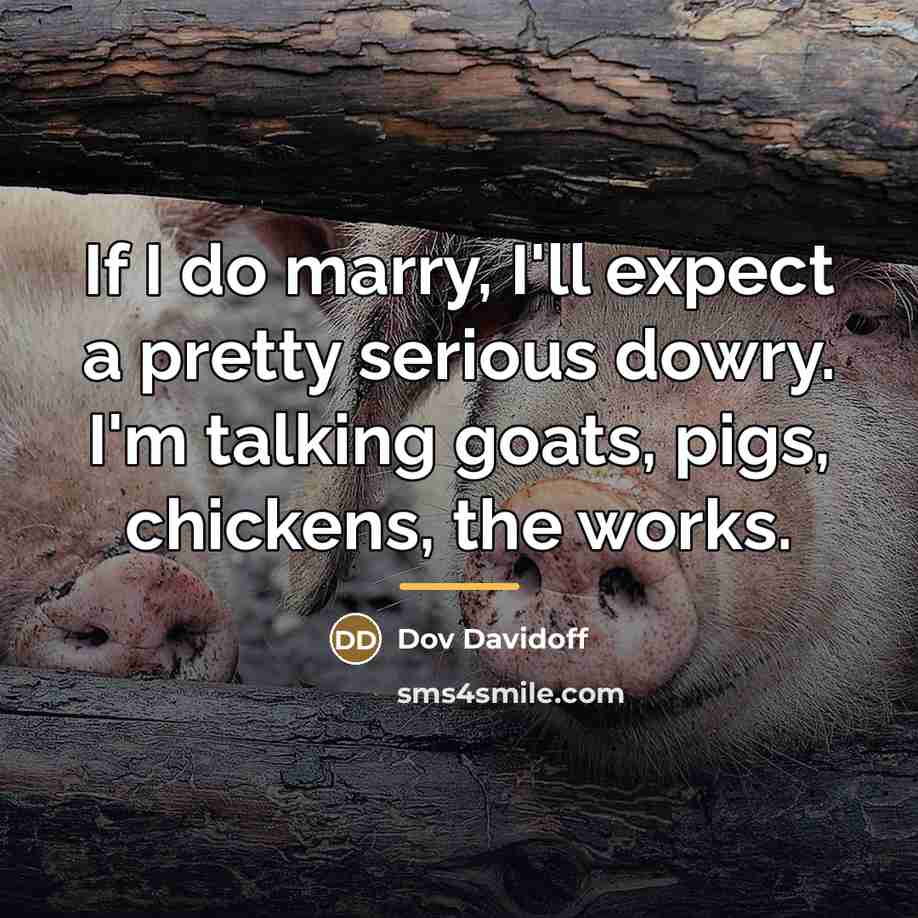 “If I do marry, I'll expect a pretty serious dowry.…” quote by Dov Davidoff