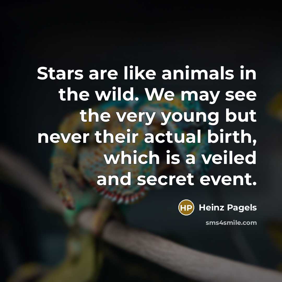 “Stars are like animals in the wild. We may see…” quote by Heinz Pagels