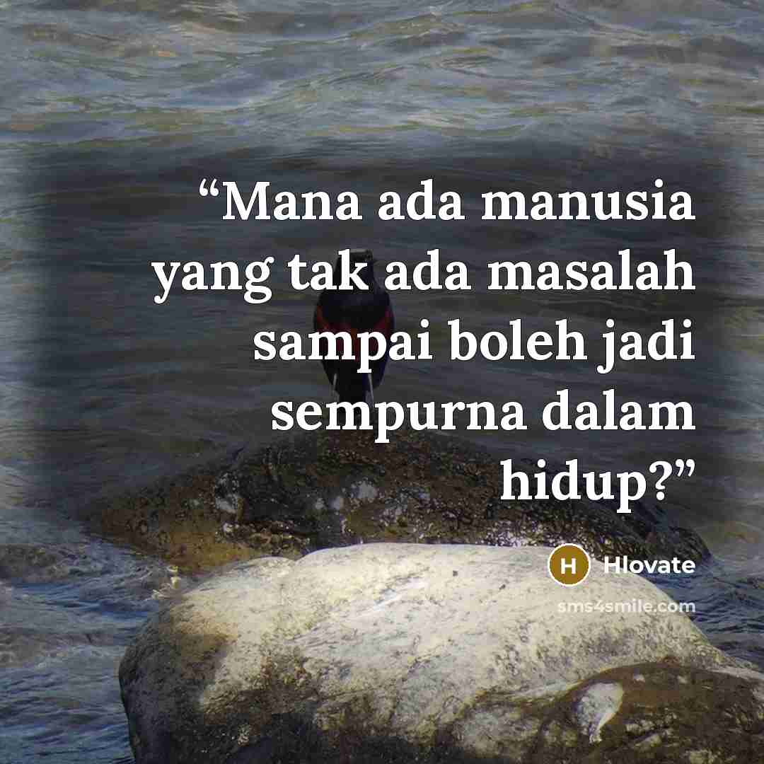 “Mana ada manusia yang tak ada masalah sampai boleh jadi sempurna dalam hidup?” quote by Hlovate