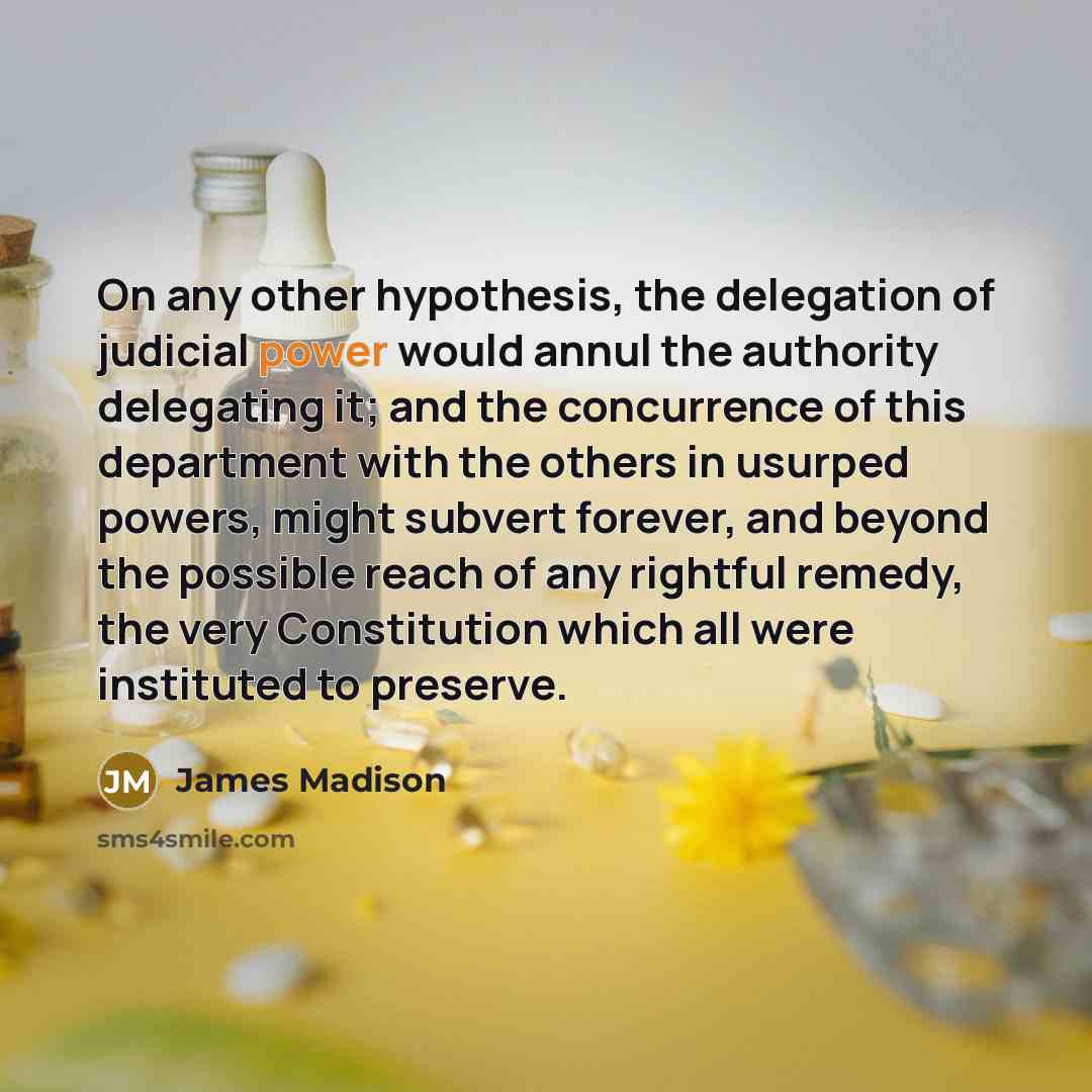 “On any other hypothesis, the delegation of judicial power would…” quote by James Madison