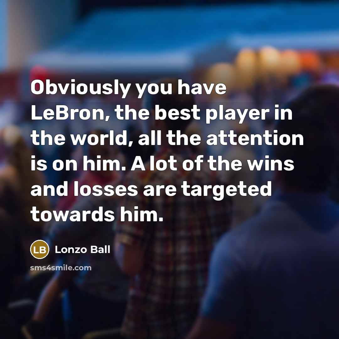 “Obviously you have LeBron, the best player in the world,…” quote by Lonzo Ball