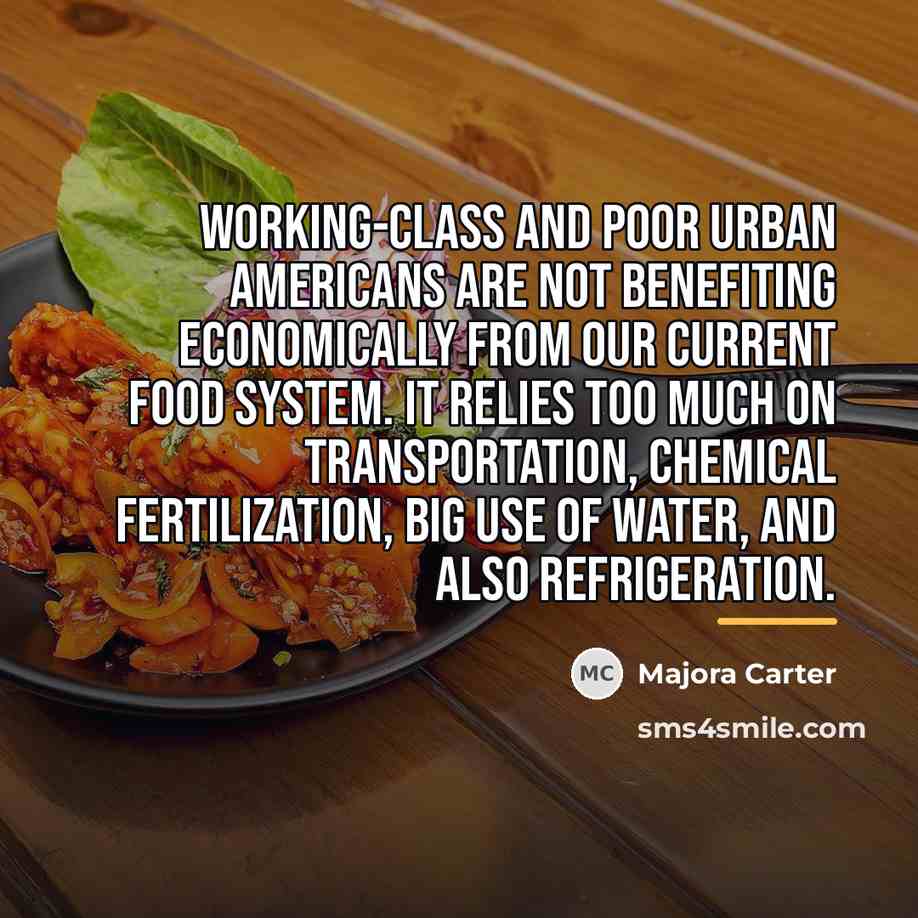 “Working-class and poor urban Americans are not benefiting economically from…” quote by Majora Carter