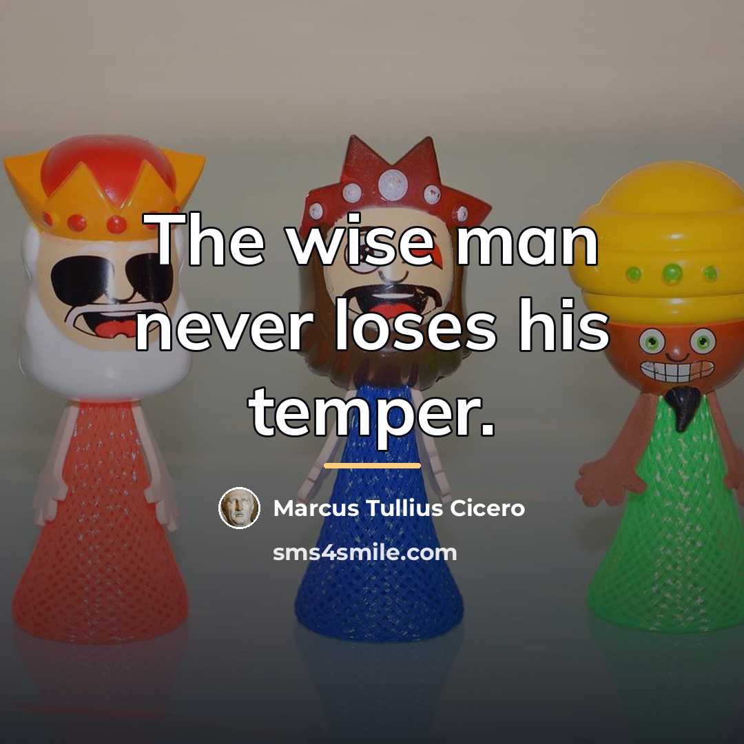 “The wise man never loses his temper.…” quote by Marcus Tullius Cicero