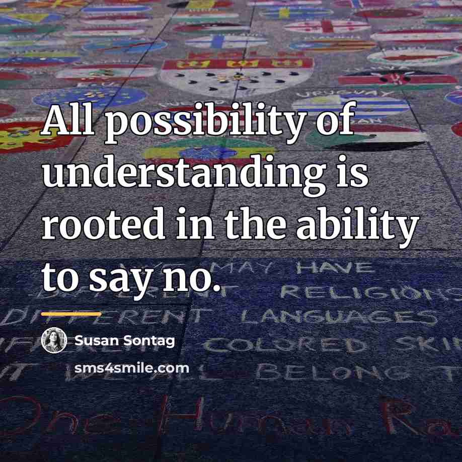 “All possibility of understanding is rooted in the ability to…” quote by Susan Sontag