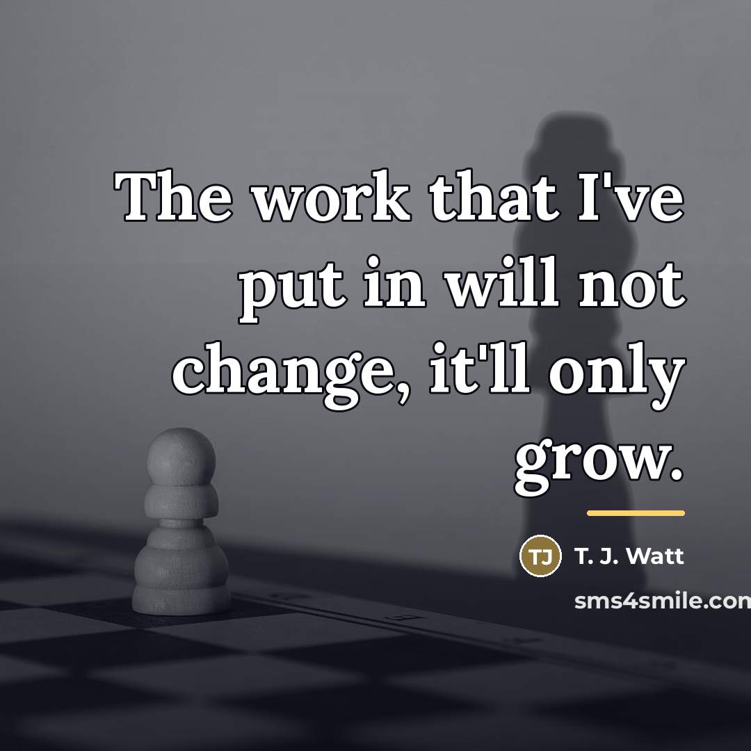 “The work that I've put in will not change, it'll…” quote by T. J. Watt