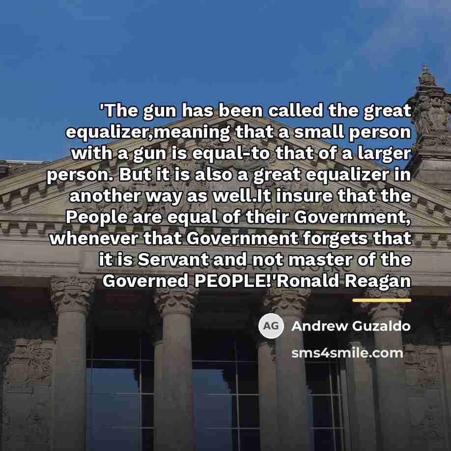 “'The gun has been called the great equalizer,meaning that a…” quote by Andrew Guzaldo