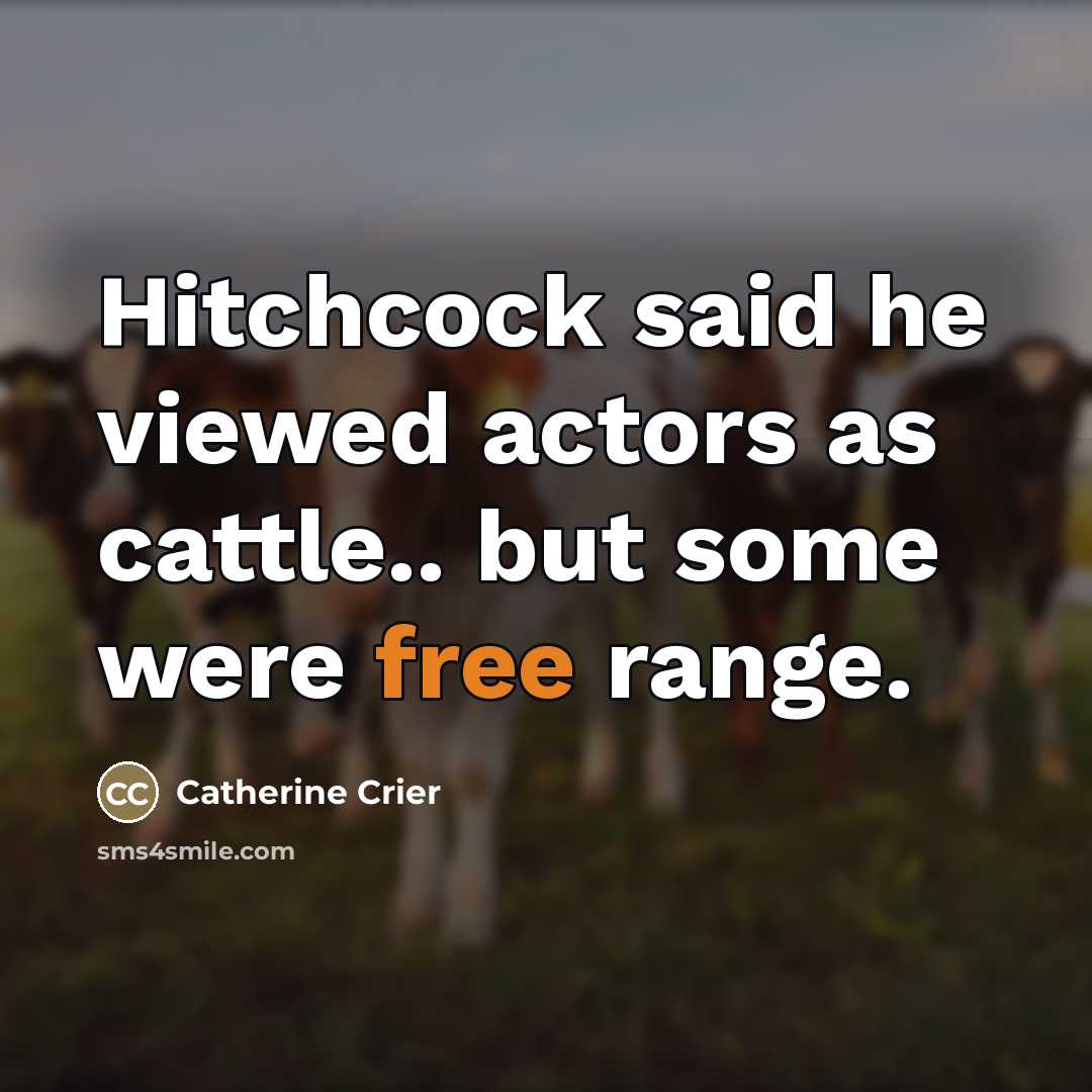 “Hitchcock said he viewed actors as cattle.. but some were…” quote by Catherine Crier