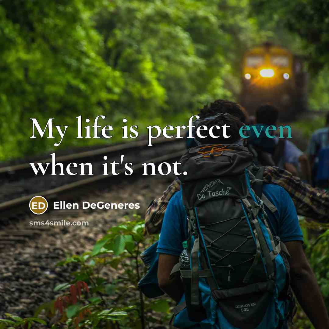 “My life is perfect even when it's not.…” quote by Ellen DeGeneres