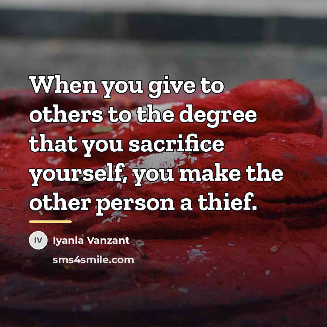 “When you give to others to the degree that you…” quote by Iyanla Vanzant