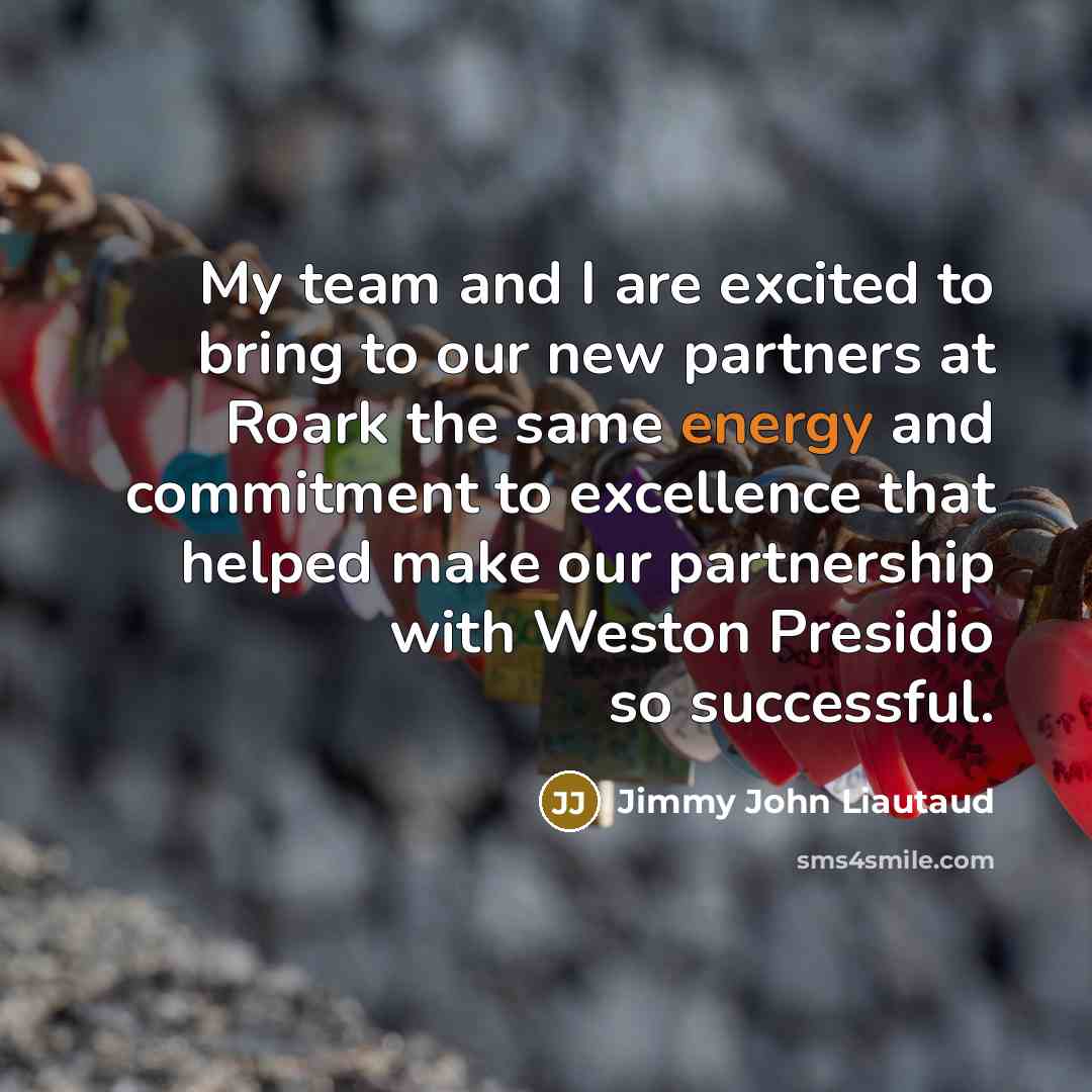 “My team and I are excited to bring to our…” quote by Jimmy John Liautaud