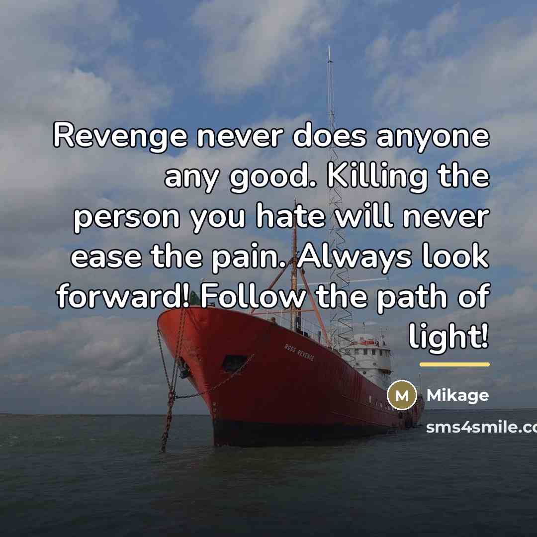 “Revenge never does anyone any good. Killing the person you…” quote by Mikage