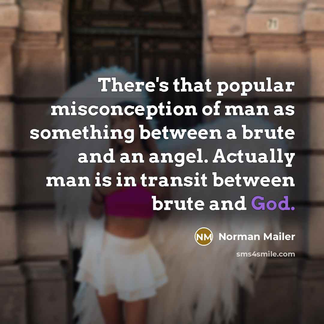 “There's that popular misconception of man as something between a…” quote by Norman Mailer