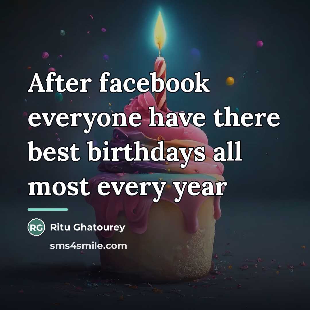 “After facebook everyone have there best birthdays all most every…” quote by Ritu Ghatourey