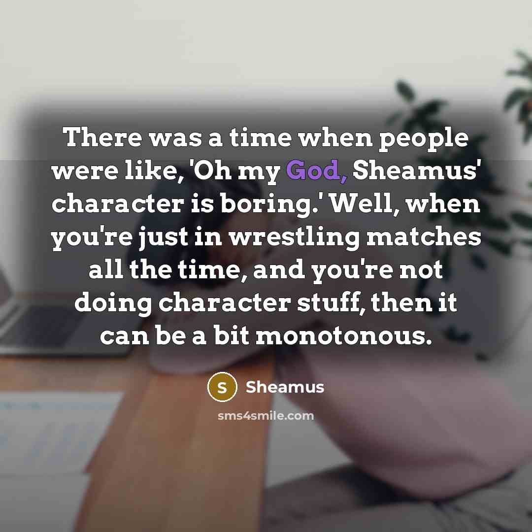 “There was a time when people were like, 'Oh my…” quote by Sheamus