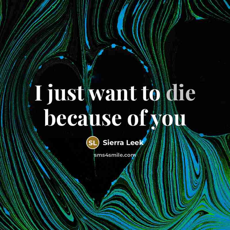 “I just want to die because of you” quote by Sierra Leek