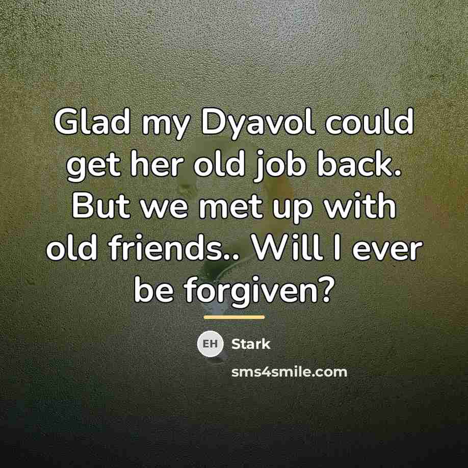 “Glad my Dyavol could get her old job back. But…” quote by Stark