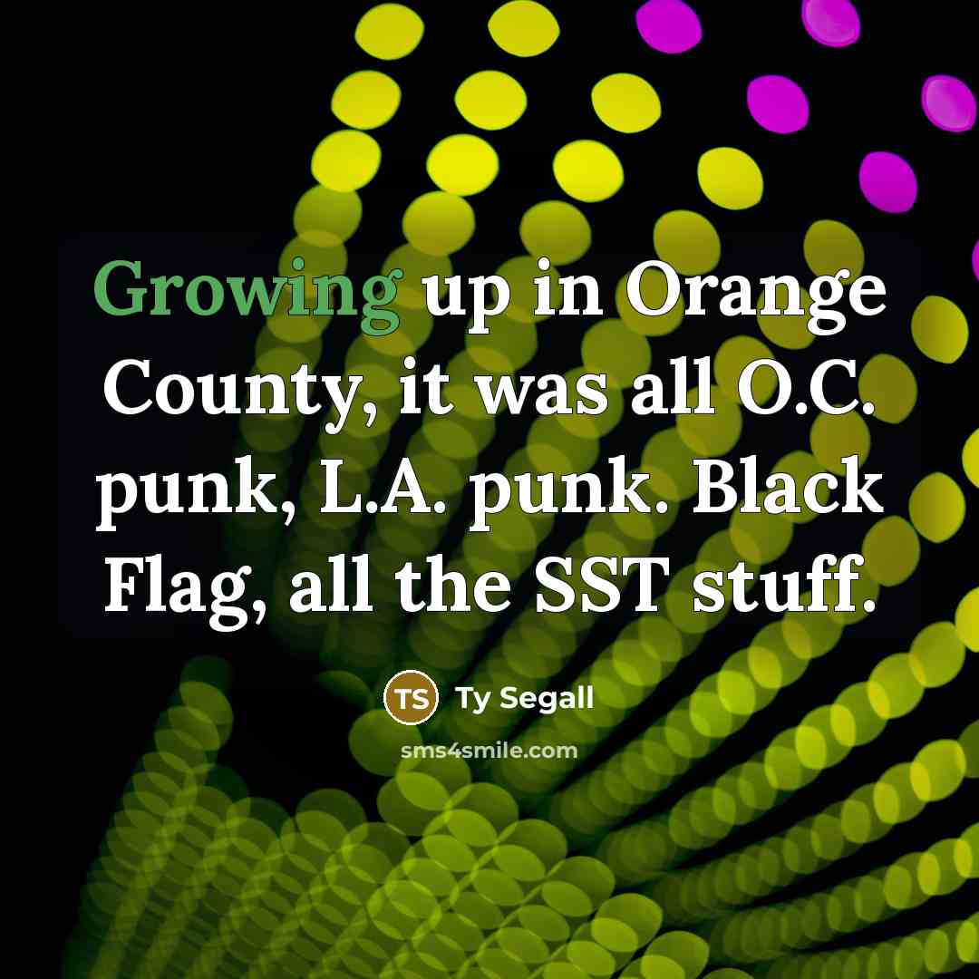 “Growing up in Orange County, it was all O.C. punk,…” quote by Ty Segall