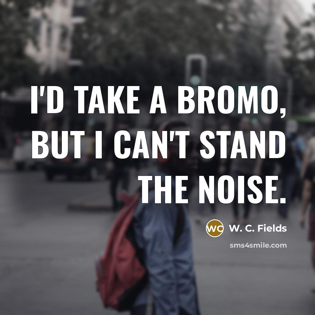 “I'd take a Bromo, but I can't stand the noise.…” quote by W. C. Fields
