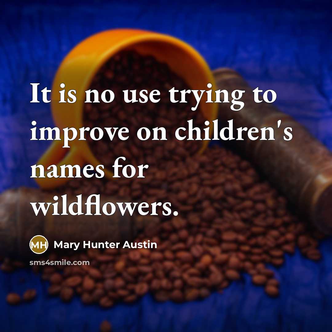 “It is no use trying to improve on children's names…” quote by Mary Hunter Austin