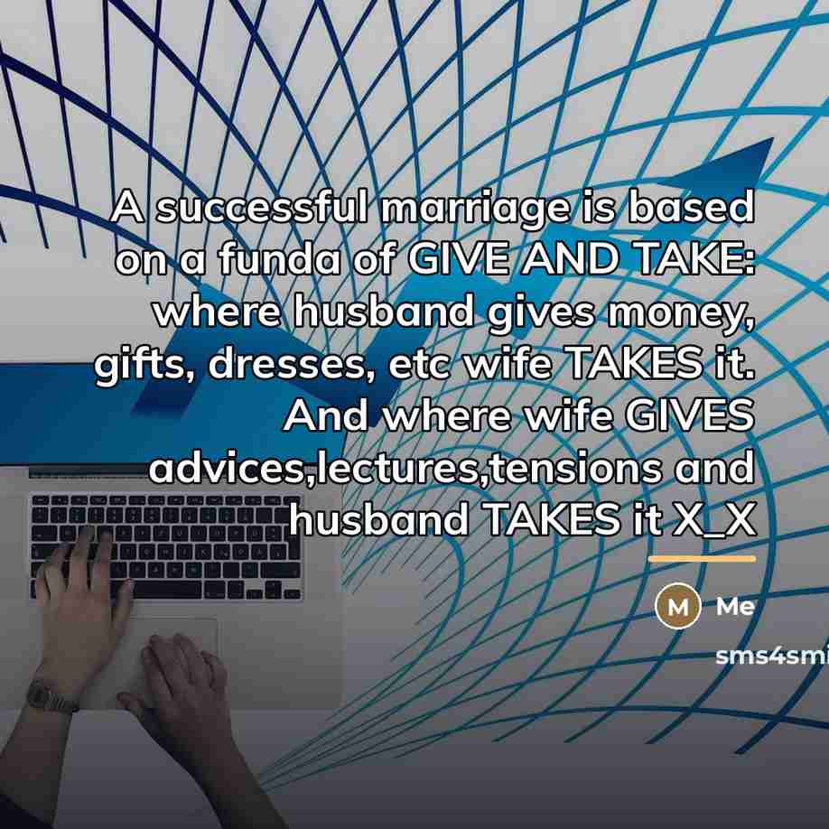 “A successful marriage is based on a funda of GIVE…” quote by Me