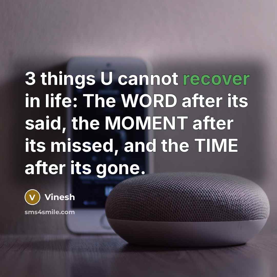 “3 things U cannot recover in life: The WORD after…” quote by Vinesh