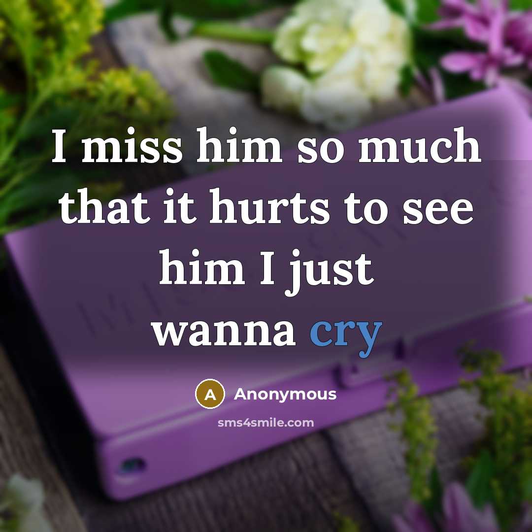 “I miss him so much that it hurts to see…” quote by Anonymous