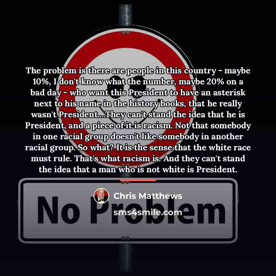 “The problem is there are people in this country -…” quote by Chris Matthews