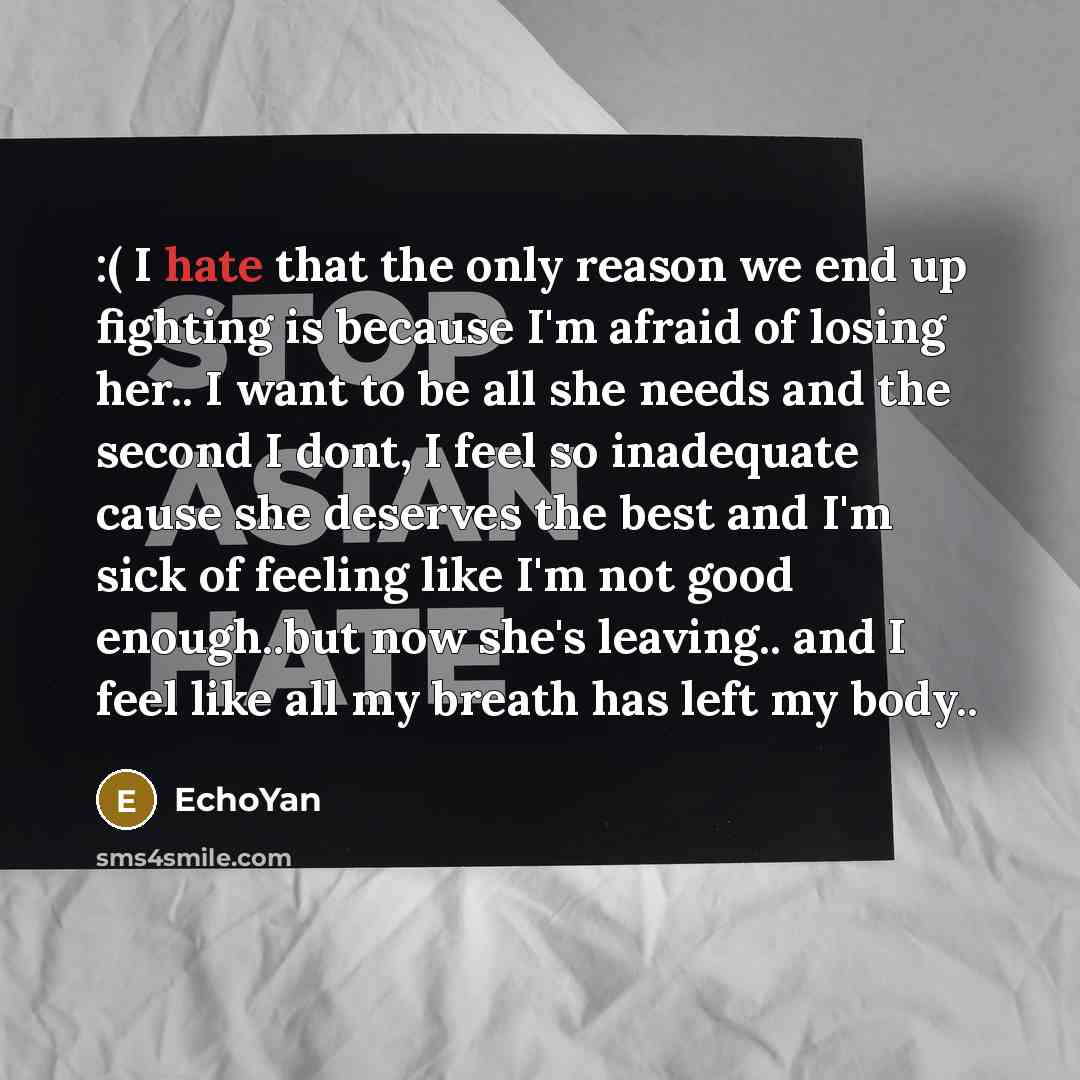 “:( I hate that the only reason we end up…” quote by EchoYan