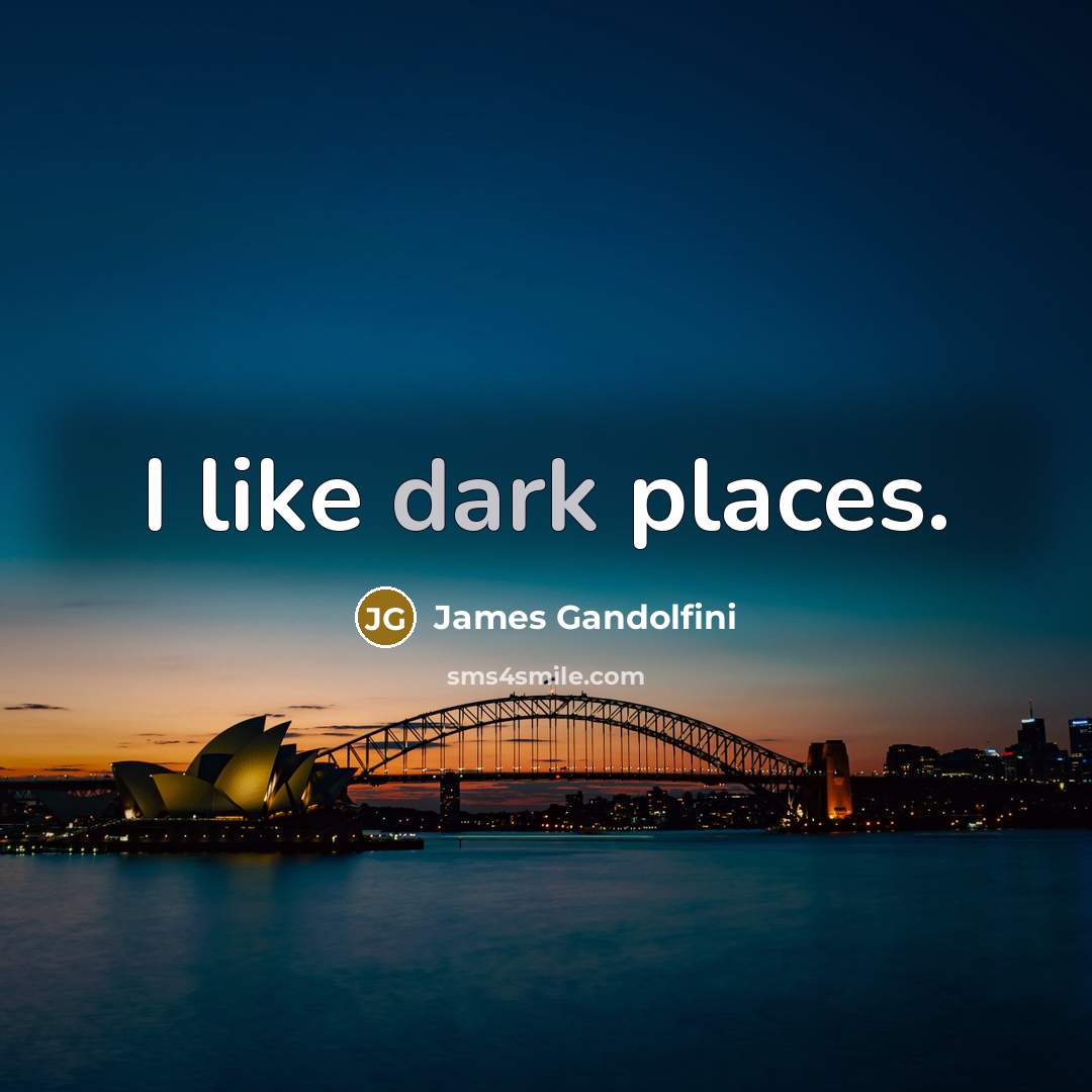 “I like dark places.…” quote by James Gandolfini
