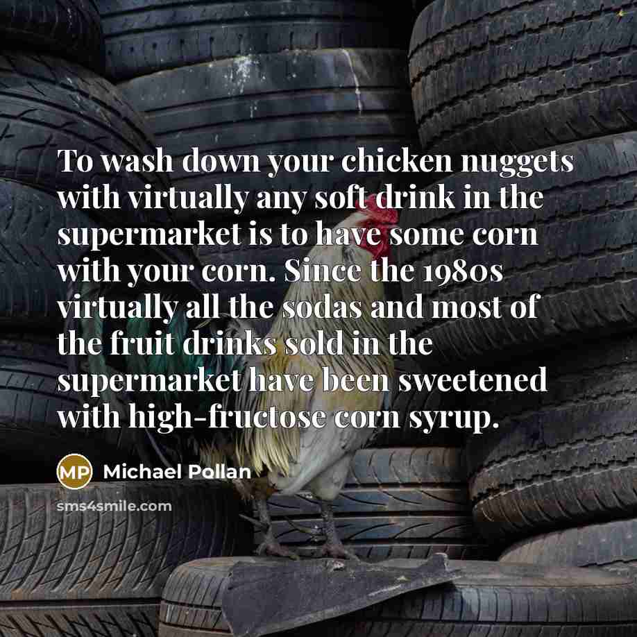 “To wash down your chicken nuggets with virtually any soft…” quote by Michael Pollan