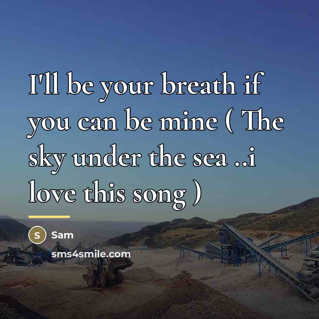 “I'll be your breath if you can be mine (…” quote by Sam