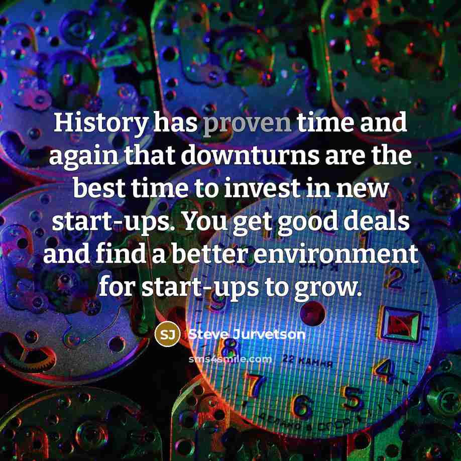 “History has proven time and again that downturns are the…” quote by Steve Jurvetson