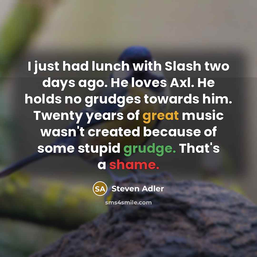 “I just had lunch with Slash two days ago. He…” quote by Steven Adler