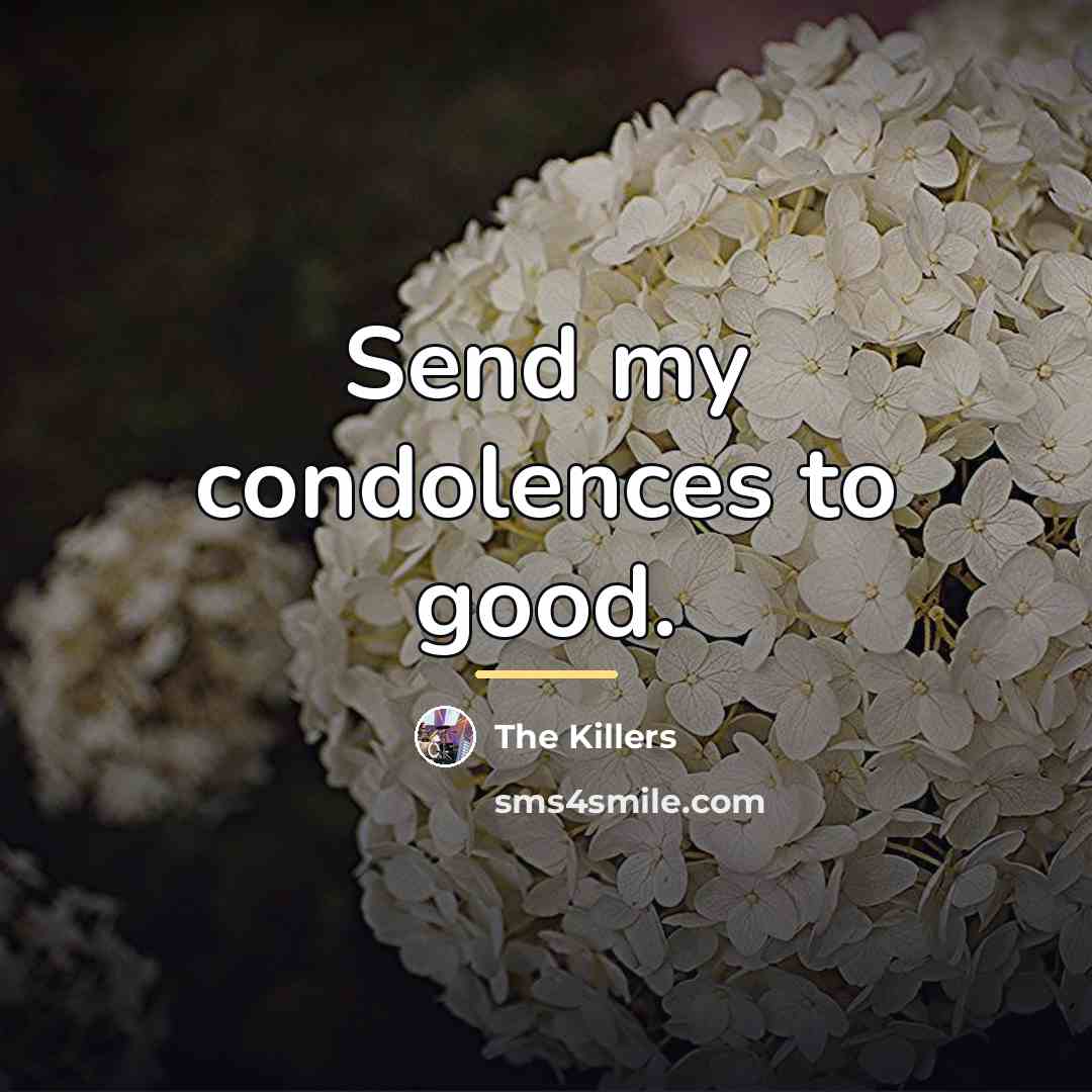 “Send my condolences to good.…” quote by The Killers